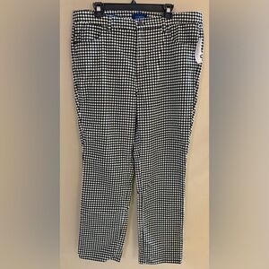 Talbots Size 16 Velveteen Black and White Check Pants, NWT